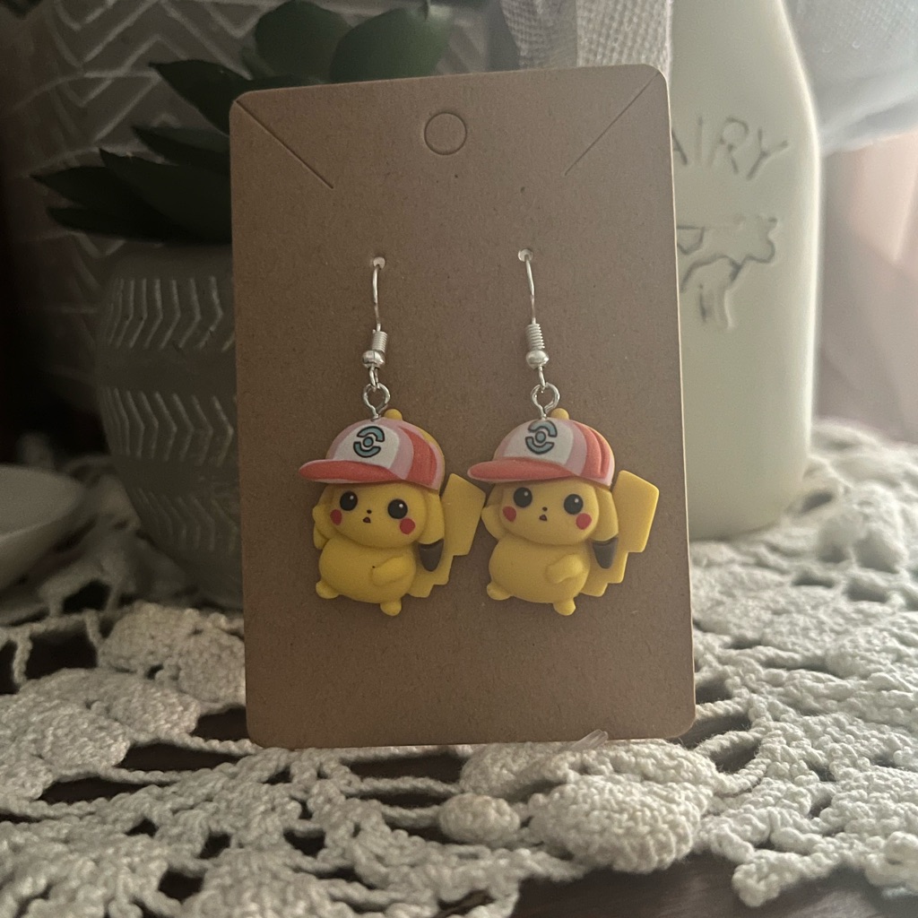 3 For 20 Pikachu With Red Hat Earrings 10$